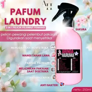 Arinda Haruma Parfum Laundry 3in1 Pelicin Pelembut & Pewangi 250ml Spray. Arinda Haruma Parfum Laundry 3in1 Pelicin Pelembut & Pewangi 250ml Spray.