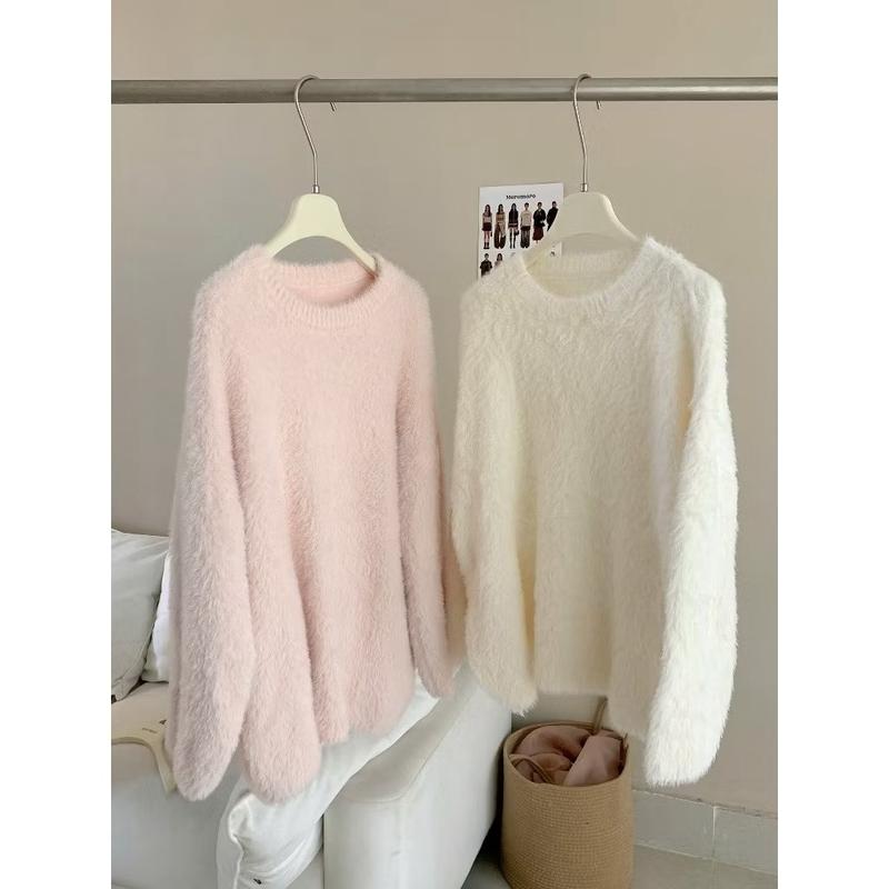 Áo len SWT lông thỏ mềm mịn, form thụng tay loe hàng QCCC L1