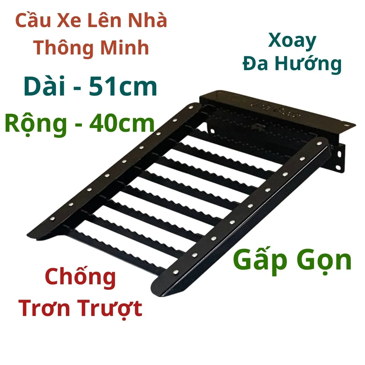 Cầu Xe Lên Nhà Thông Minh Xoay Đa Hướng Gấp Gọn Chống Trơn Trượt