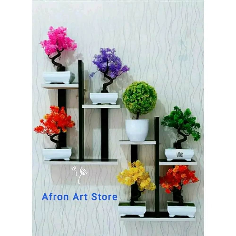 Rak Dinding Mini Hias Dekorasi Terbaru Bunga Kayu MDF Kokoh dan Presisi - Hiasan (1 pcs)