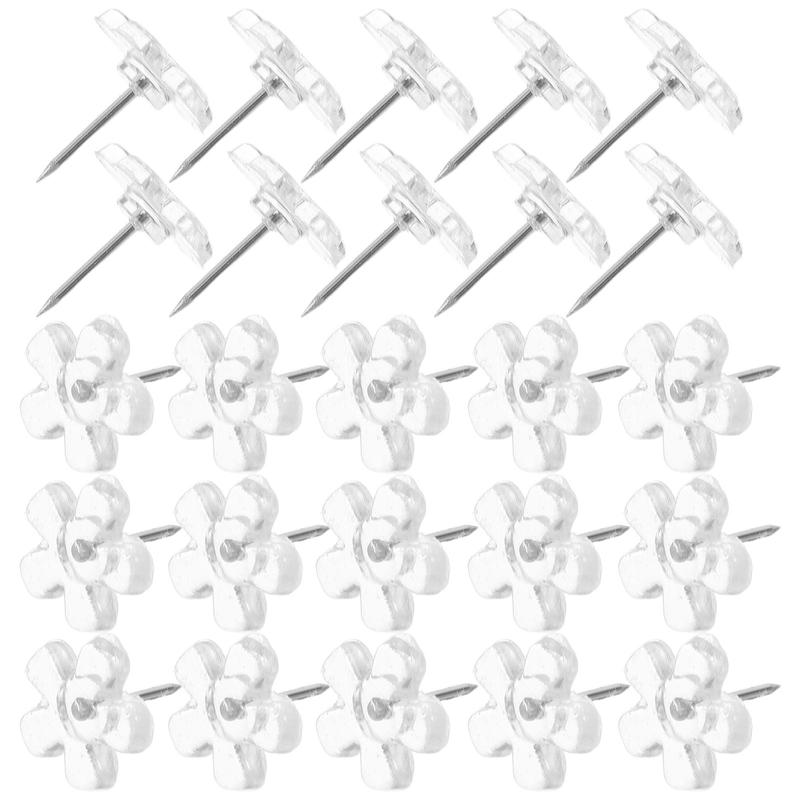 100 Pcs Flower Push Pins Cork Board Bulletin Borders Plastic Poster ...