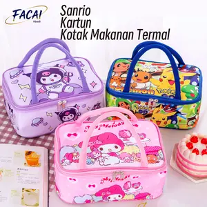 【COD】Tas Bekal Persegi Anak Multifungsi ukuran 26cm Lunch Bag Foil Karakter Kuromiii Melodi Astronot Lucu   Kotak Makanan Termal