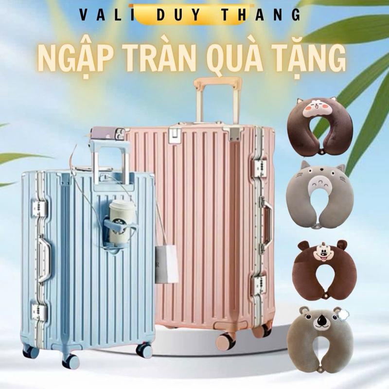 TẶNG GỐI CỔ - VALI KHUNG NHÔM CAO CẤP 6099 - nhựa PC nguyên khối - lỗi đổi mơi trong 30 ngày Bảo Hành 5 Năm