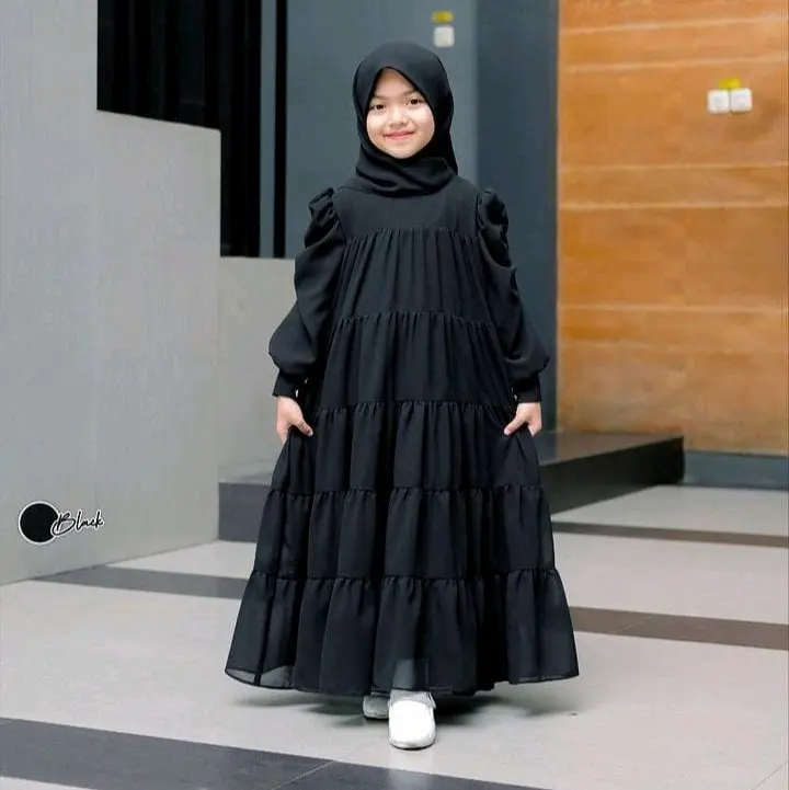 Sofia dress gamis manasik haji anak perempuan kekinian free hijab tahun 4-12 Syar' 1