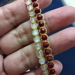 EVY JEWELS | Cherry Ruby Gem Bracelet Gold Gelang Tangan Birthday Daily Female Waterproof