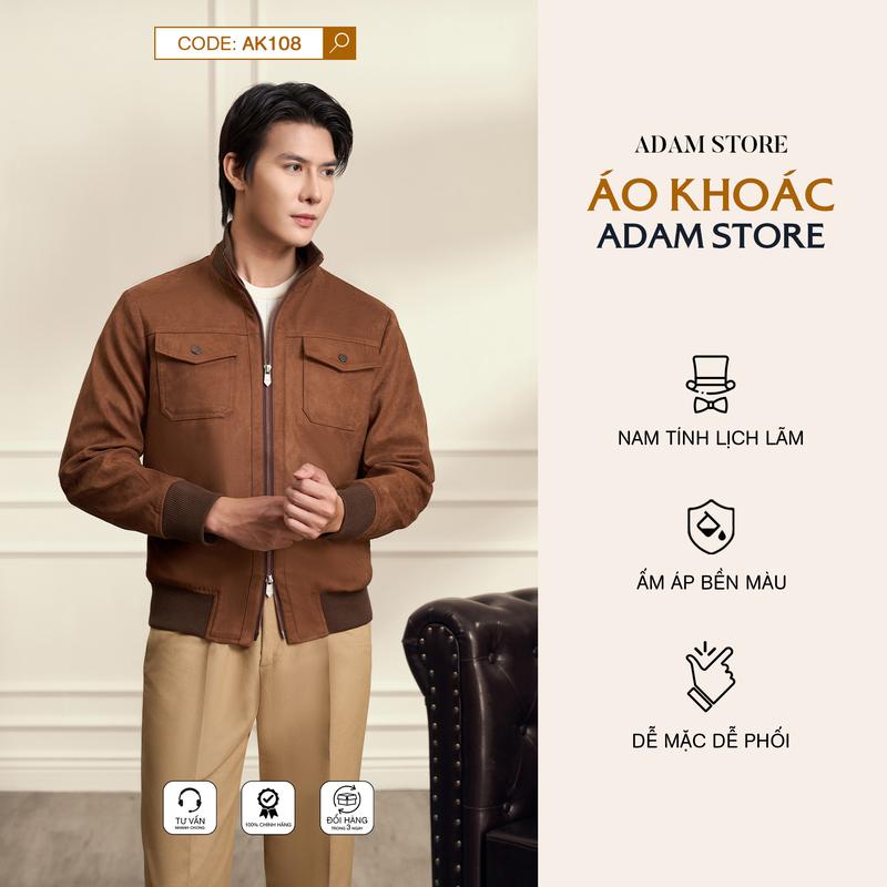  ÁO KHOÁC NAM ADAM STORE MÀU NÂU BO CHUN TÚI HỘP AK108 