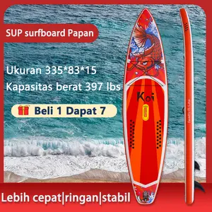 papan selancar dewasa papan dayung tiup Funkater Stand Up Paddle Board Papan dayung melebar SUP renang pemula luar ruangan orang tua-anak papan dayung tunggal dan ganda koi merah standup inflatable paddle board surfboards
