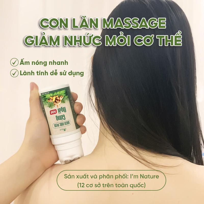  Con Lăn Massage Gừng Ngải - Hỗ Trợ Giảm Đau Mỏi Cổ Vai Gáy Giảm Nhức Mỏi Cơ Thể Tê Bì Chân Tay - Cải thiện khả năng vận động - Thành phần thảo dược - Bách Mộc Plus 130ml 