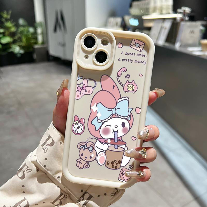 Casing Hp Untuk Samsung Galaxy A03 Case HP pola Minum teh susu kuromi melody Cesing Casing sederhana Kesing Silikon lunak Kasing baru Softcase 2