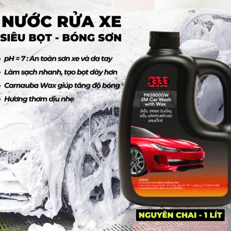 Xà bông rửa xe đậm đặc kết hợp tăng cường độ bóng sơn 3M 2in1 1 lít PN39000W x abong ru axe