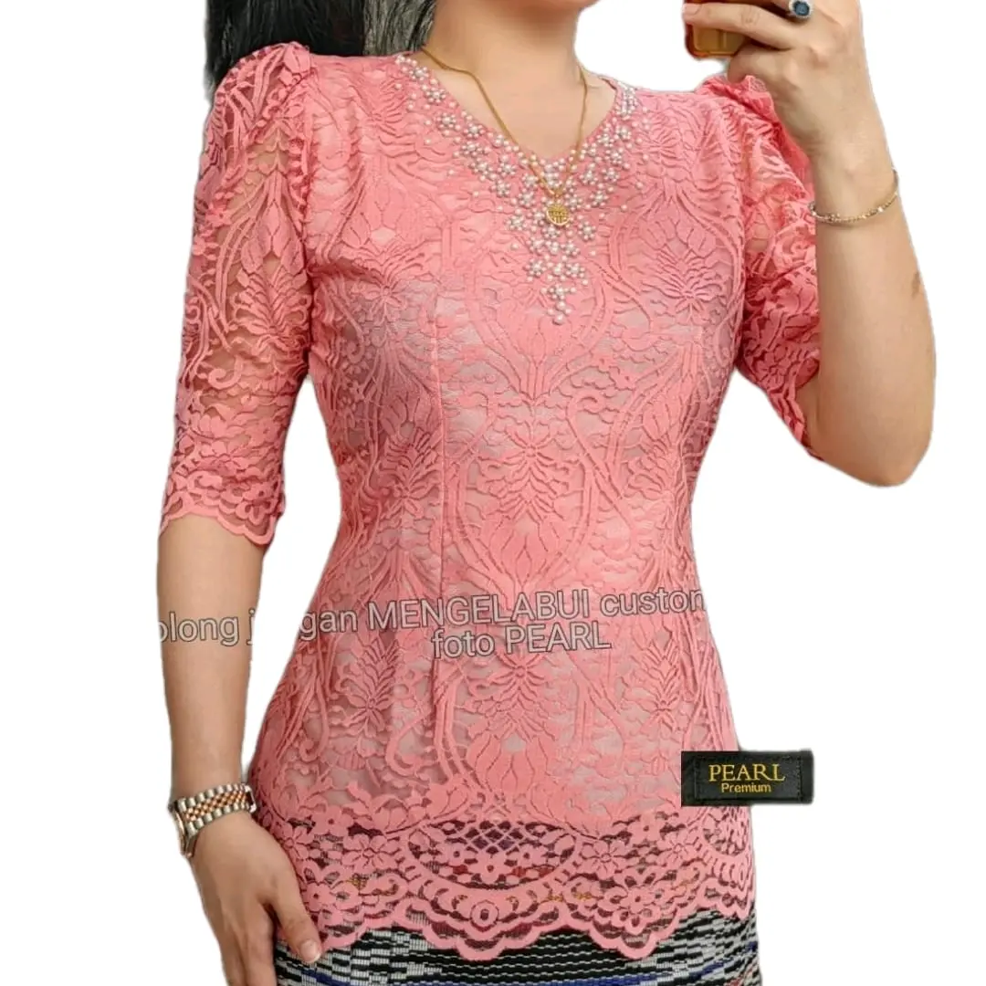 Blus Brokat Mutiara *Pearl Premium*