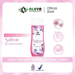 {READY STOCK} TONER BADAN SAFFRON WITH NIACINAMIDE ORI 100%-toner whitening badan aleya skincare toner pemutih badan saffron