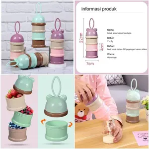 wadah tempat susu bubuk bayi travel 4 susun