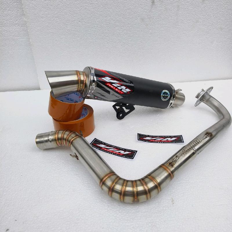 Knalpot Samlong Original VIN PROJECT fullsistem saringan full dan bor inlet 38 vario 125/150 beat scoopy mio nmax aerox all matic engker 1