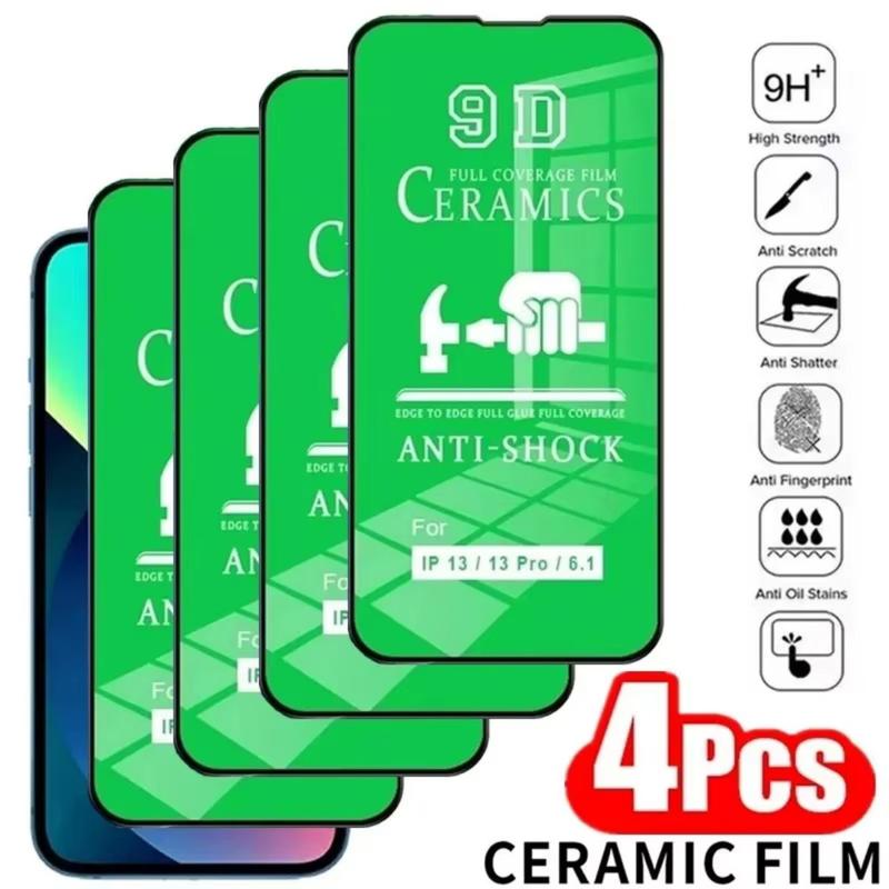 1-4PCS HD Soft Ceramic Film for iPhone 14 13 Mini 15 16 17 18 11 12 Pro Max 8 7 Plus Screen Protector for iPhone XS X XR SE Film