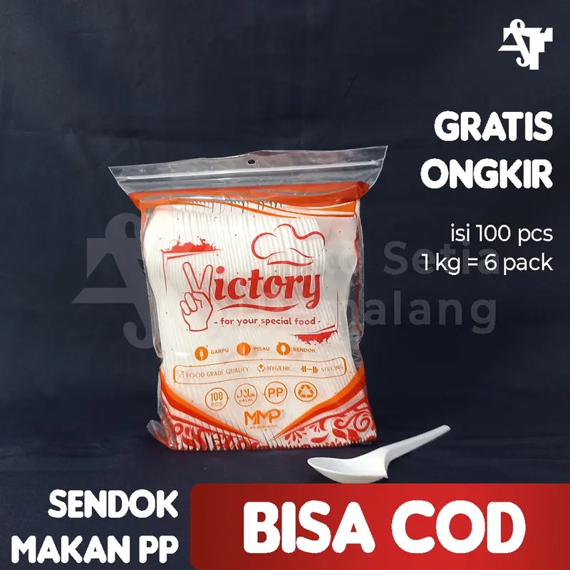 Sendok Makan Plastik Putih Isi 100 Pcs Murah Kuat 0
