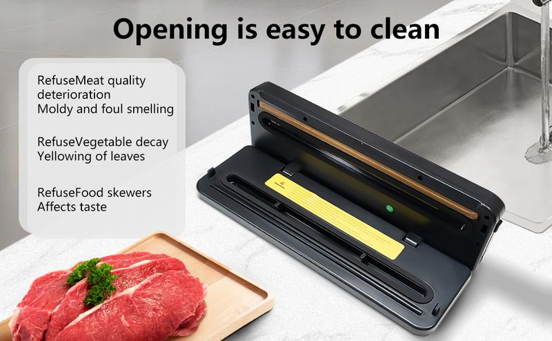 Product Introduction of Máy hút chân không, Yivy, Chức năng 5 trong 1, Máy hút chân không thực phẩm tự động, với 5 trong 1, Máy hút không khí tự động, với 30 chiếc túi niêm phong chân không và ống hút không khí 14