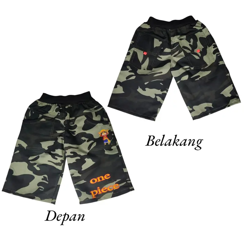 Celana Pendek Anak Biggi Loreng One Piece Laki-Laki Usia 4-8 Tahun Baby Canvas Sablon Digital Premium Motif Fashion 0