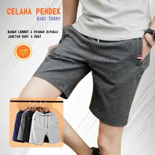 Celana Pendek Pria Celana Denim Pria outfit cowok saku zipper  Nyaman