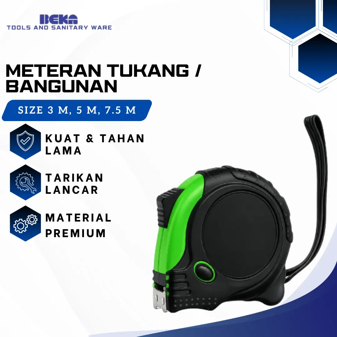 Meteran Tukang 3M, 5M, dan 7.5M - Alat Ukur Profesional