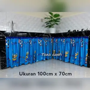 Gorden Kolong Dapur Minimalis 100 x 70 cm + Bonus Tali Dekorasi - Bahan Poliester Berkualitas Tinggi Curtain