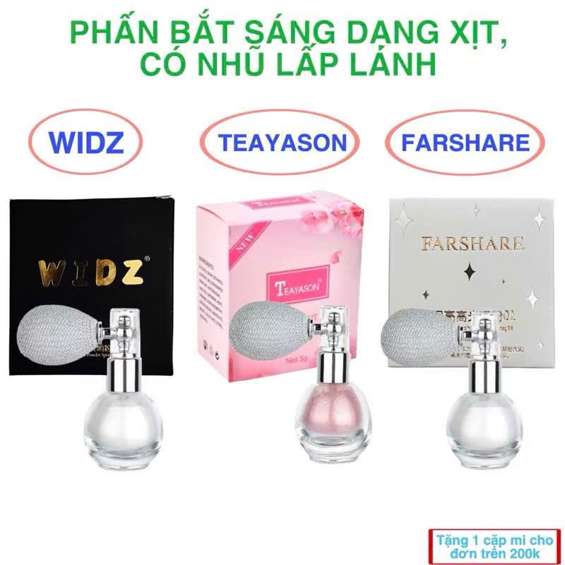 Phấn bắt sáng TEAYASON dạng xịt với màu nhũ kim tuyến dùng làm nhũ mắt hoặc làm sáng tông màu da