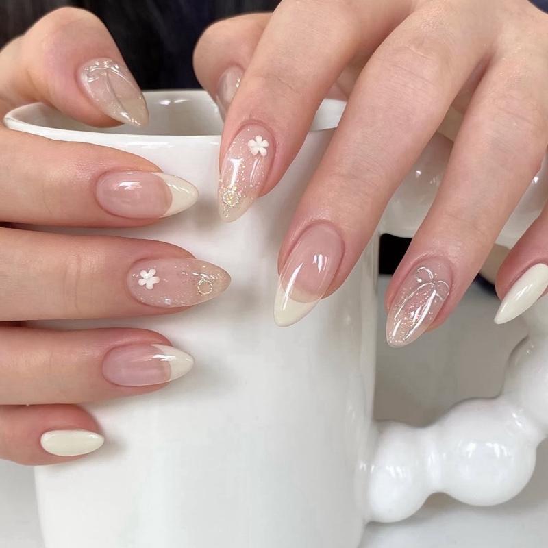 NAILBOX thiết kế móng úp có sẵn design ombre 2 màu xinh xắn dễ thương đi chơi đi tiệc TẶNG KEO DÁN MÓNG