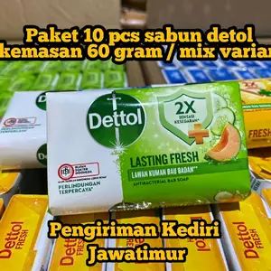 Paket 10 pcs Sabun Dettol kemasan 60gram varian mix