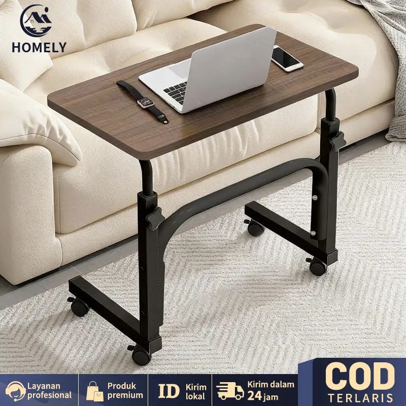 COD Meja Laptop Portable Table Bed Side Table  Meja Belajar Roda  Desk Meja Kerja Belajar Serbaguna Computer Desk Furniture