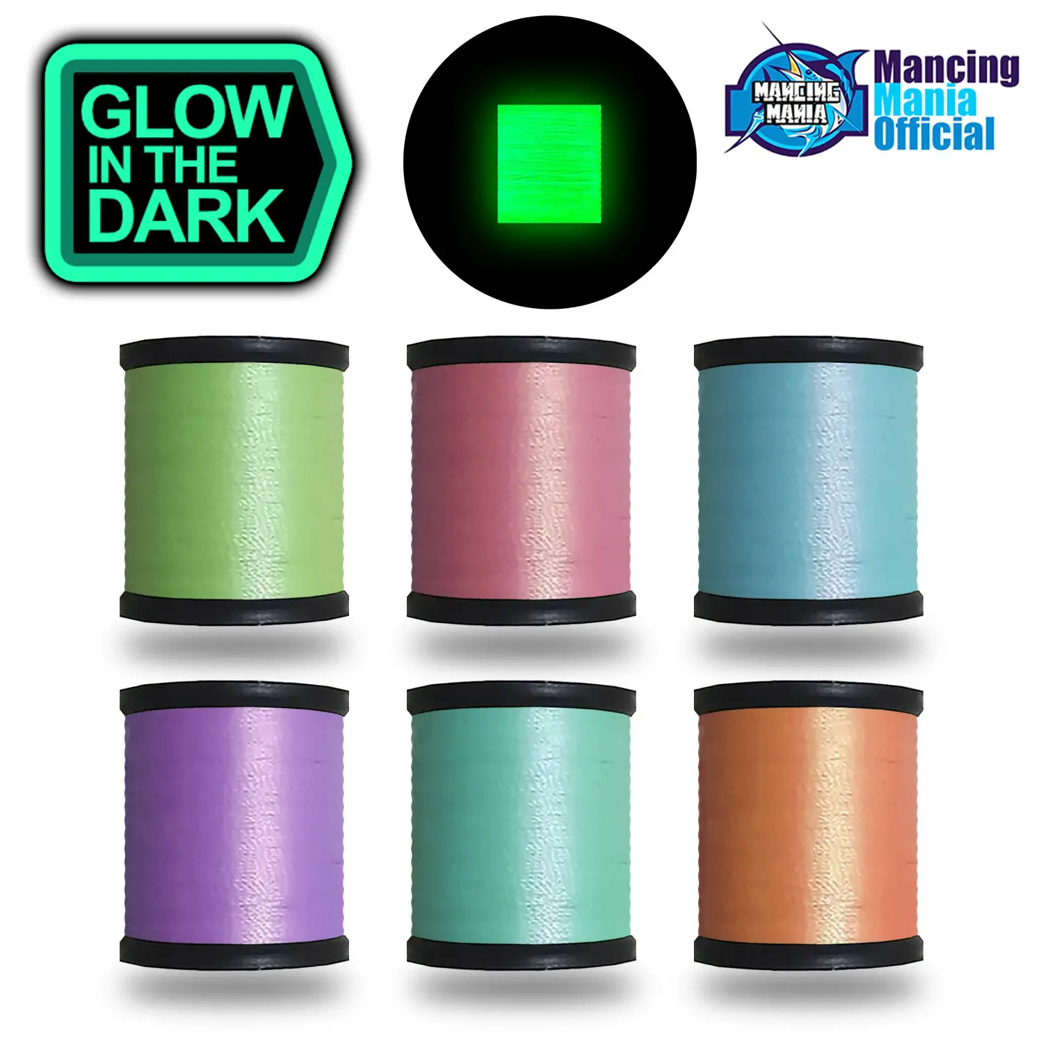 MANCING MANIA Benang Fosfor 100m Menyala Dalam Gelap GID Benang Bordir Glow in The Dark Untuk Kerajinan