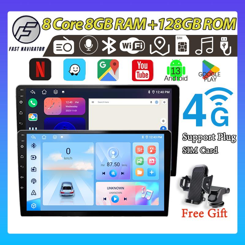 8Cores 8GB+128GB Head Unit Support Plug SIM Card IPS Car Screen Android 13 Mobile Navigasi , Built-in Fan Car Radio / FM radio player, GPS, Wifi, Bluetooth Untuk TOYOTA Daihatsu Mitsubishi android mobil Navigation 1