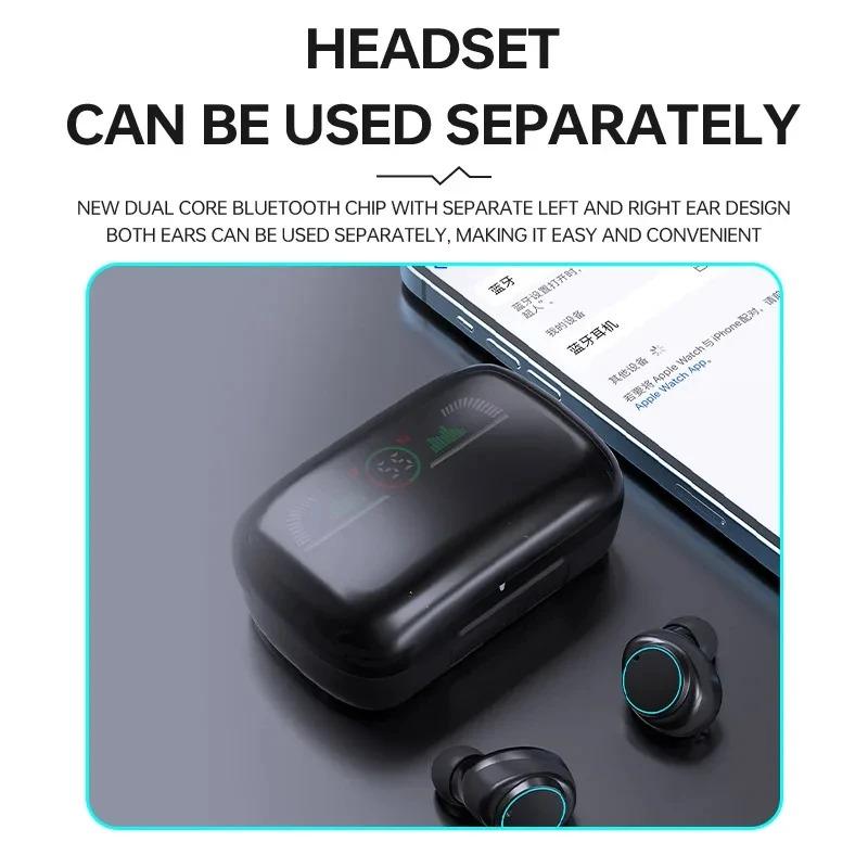 Wireless Bluetooth Headset with Charging Case - LED Digital Display - Sport Stereo Earbuds - In-Ear Headset 5