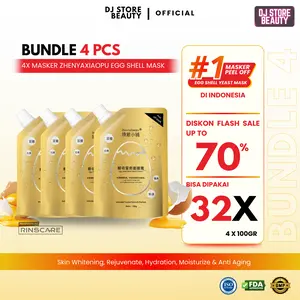 [ PAKET 4 PCS MASKER EGG SHELL ] Get 4PCS Zhenyaxiaopu Egg Shell Yeast Mask Kulit Ragi Cangkang Telur 100gr anti-aging peremajaan kulit perbaiki kulit kasar mencerahkan dan melembabkan