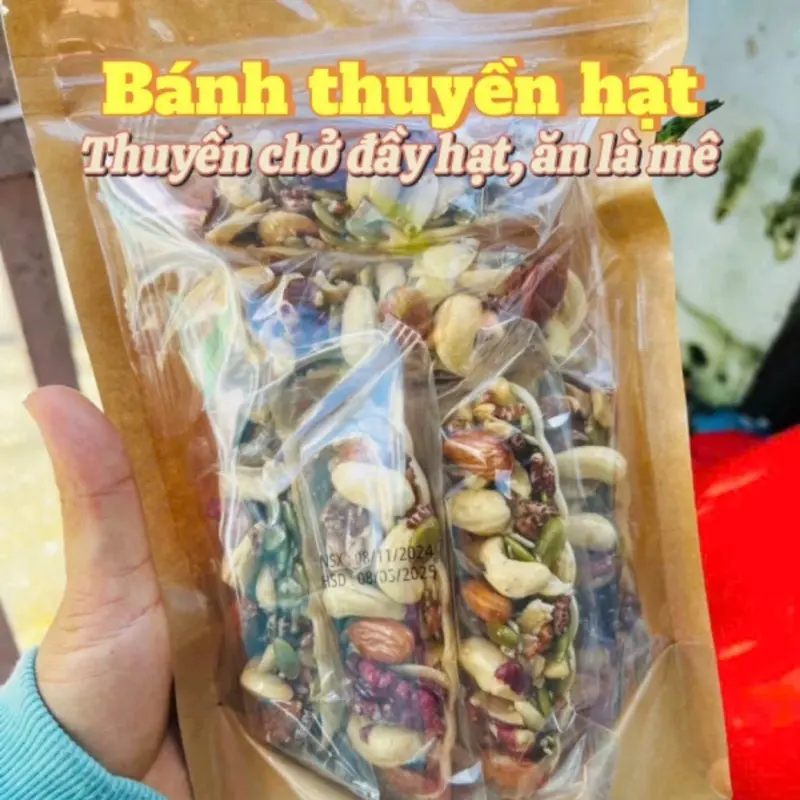 Gói 500G Bánh Thuyền Siêu Hạt - Healthy Food Nuts 0