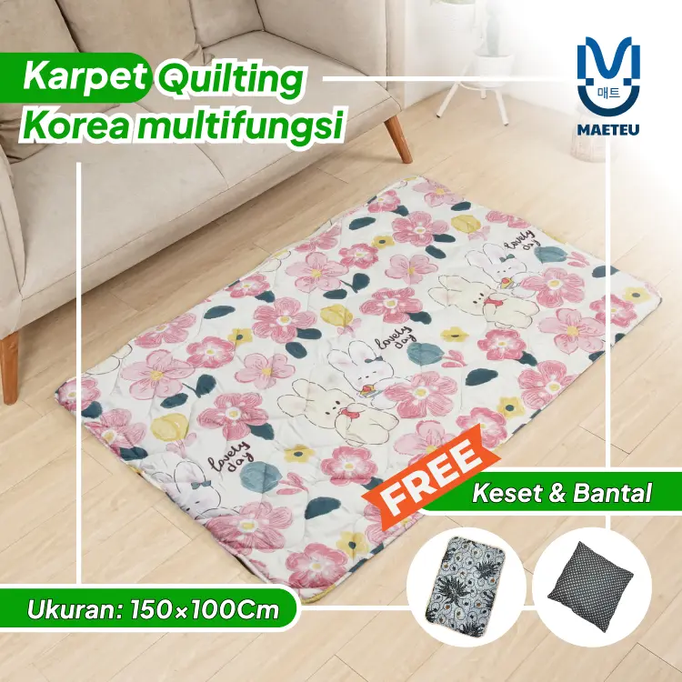 Maeteu Karpet Quilting Korea Multifungsi Ukuran: 150cm x 100cm