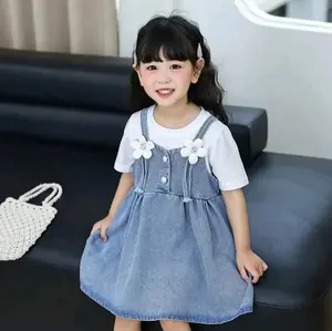 Ayra Dress - Setelan Baju Anak Perempuan OOTD Dress Anak Perempuan Oneset Setelan Rok Denim Anak Perempuan Usia 1-6 Tahun