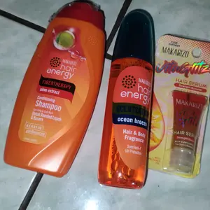[BUY 1 GET 3] Makarizo Hair Energy Fibertherapy Shampoo Olive + Hair Scentsations Ocean Breeze + Vitaglitz Hair Serum