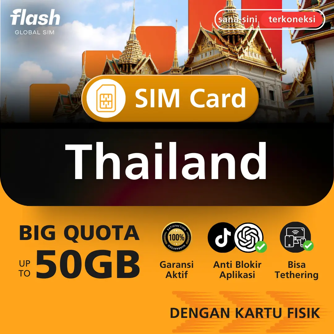 Flash SIM Card Thailand Big Quota (Thailand Tourist SIM, Simcard Thailand, Simcard Bangkok, Simcard Phuket, Simcard Pattaya, Simcard Chiang Mai)