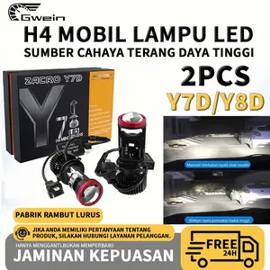 Gwein 2Pcs Lampu Led Mobil Motor Mini Projector H4 Projie  Y7D Y8 70W Super Bright Model universal untuk mobil dan sepeda motor laser Car Kendaraan