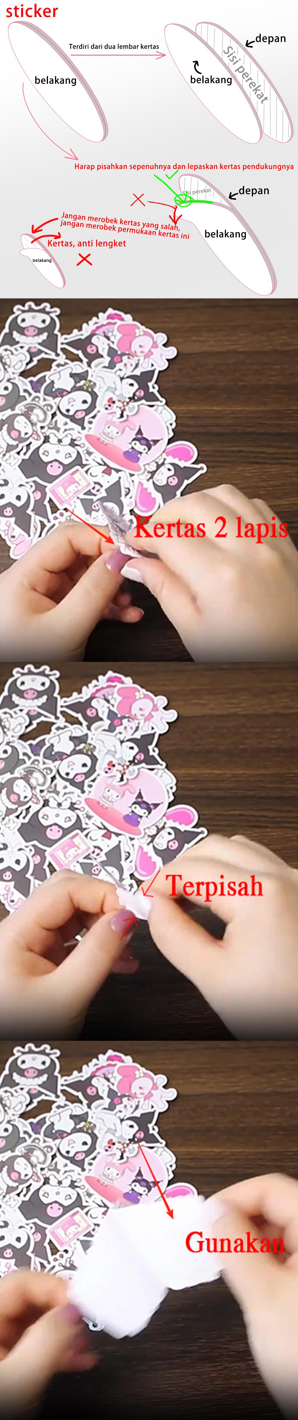 60PCS Stiker Kucing DIY Boneka Kucing Lucu‌ Cocok untuk Tahan Air Stiker Crapbook/Kulkas/Laptop/Koper/Casing Ponsel/Papan Luncur/Gelas /Motor/Helm