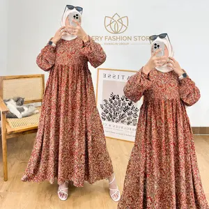 Kalmia Midi Dress Rayon Premium Gamis  Jumbo Busui By Kamalin Zipper
