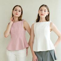 Gambar Chocochips - Ivelle Top / Atasan Wanita Modis Pita Bahu Kekinian Model Peplum Tanpa Lengan - White, XL dari Chocochips Boutique Kota Administrasi Jakarta Barat 1 Tokopedia