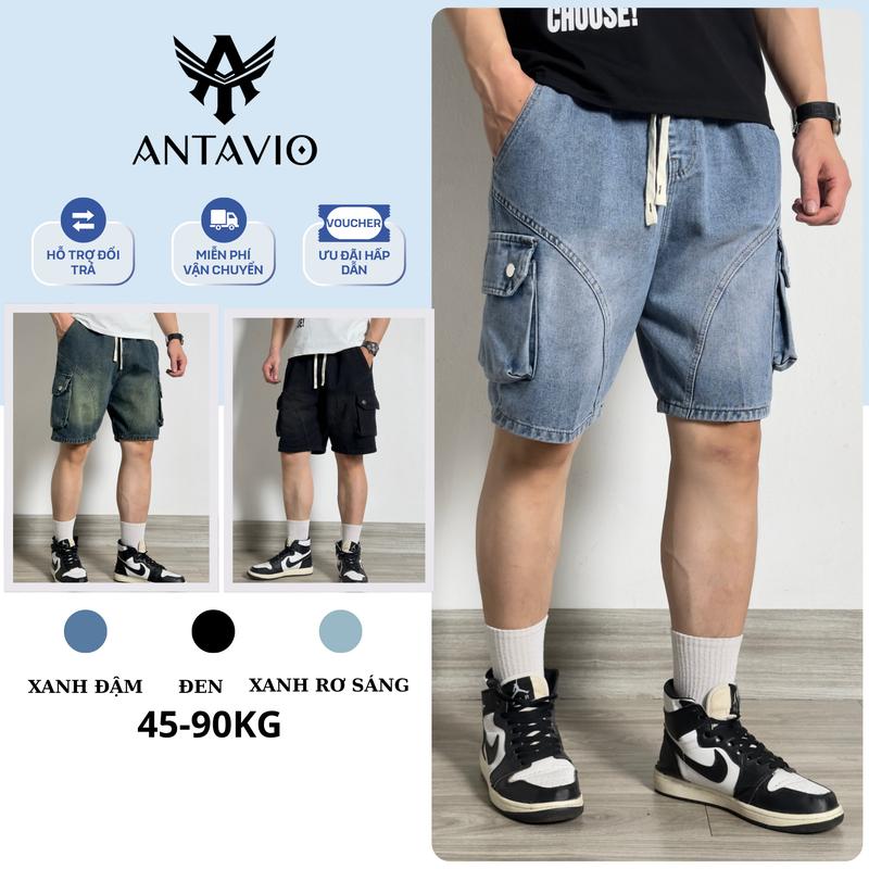  Quần short jean nam Quần jean nam đùi ngắn ANTAVIO chất liểu vải mềm túi hộp thời trang 3 màu M-3XL 45-90KG SHORT 2687 quần  jean  lửng  nam  2025 
