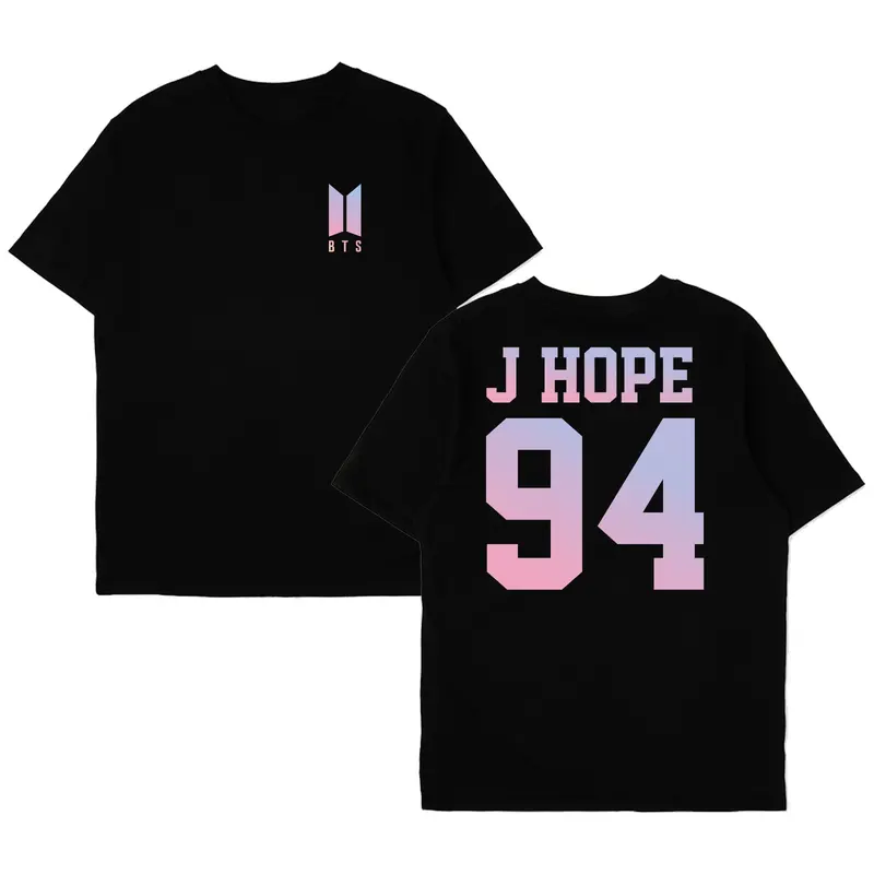 Kaos hitam Bangtan Logo BTS purple request nama dan nomor member purple 6