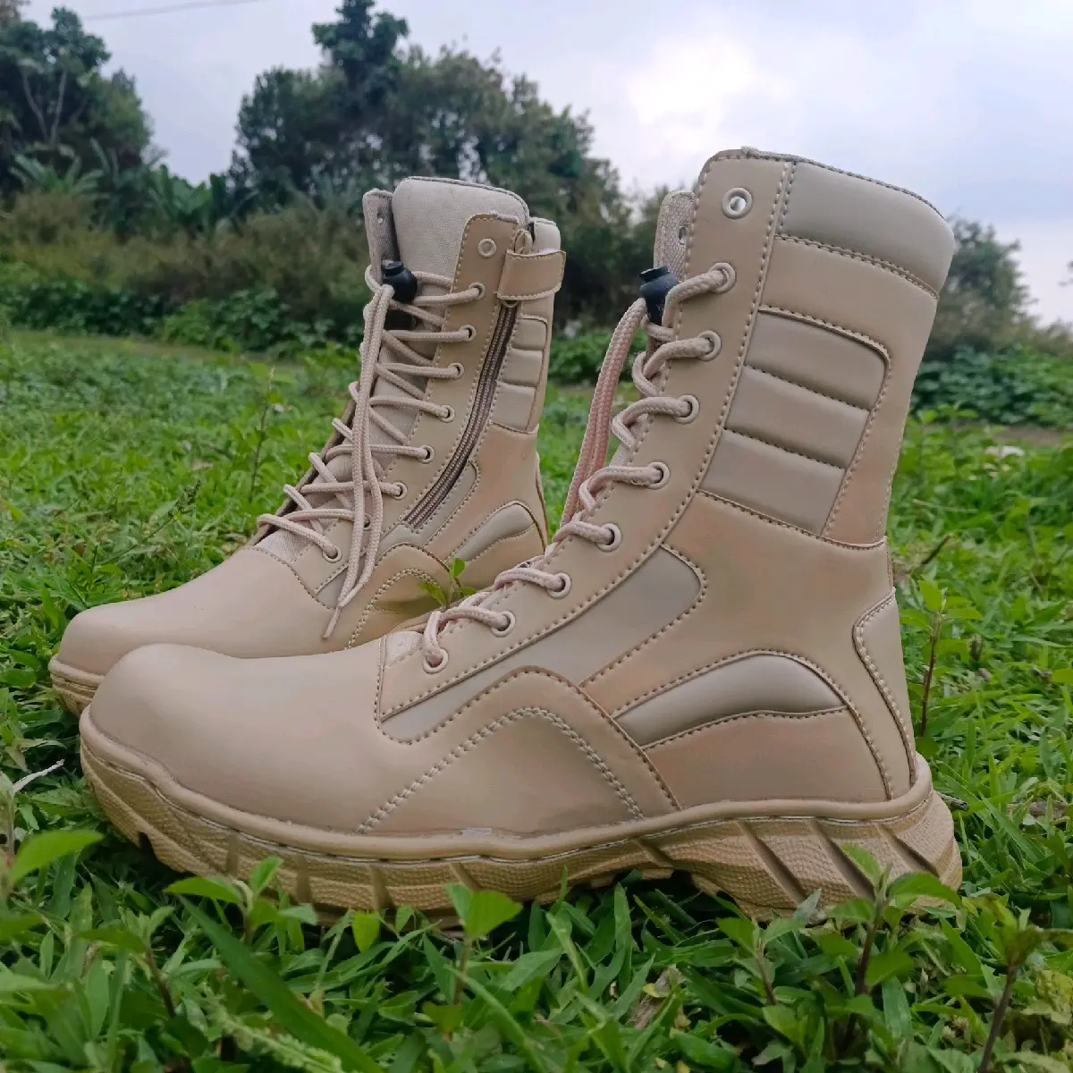 sepatu pdl satpol pp mode x warna gurun tinggi 8inc webbing atletis ringan liburan kulit domba eu:39 pdh Polri sepatu  jatah  tni sepatu  pdl  kulit  jeruk