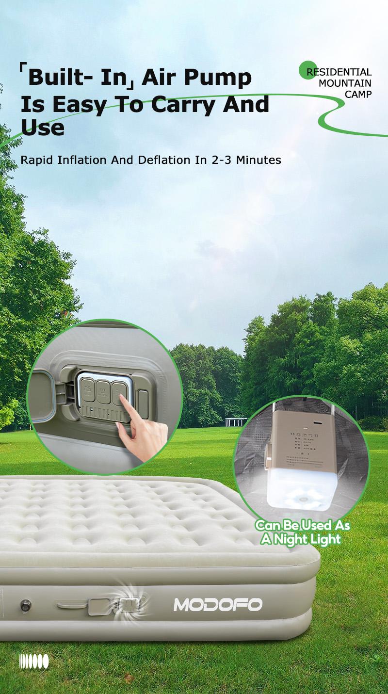 【Subsidi Ongkir】MODOFO kasur angin pompa otomatis Kasur pompa lipat kasur tiup Queen kasur angin camping perjalananSize Paket Kasur Tiup Matras Kemah Indoor dan Outdoor (Termasuk pompa udara otomatis) kasur tenda camping Tidur