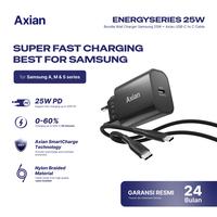 Gambar AXIAN Wall Charger for Samsung 25W + Kabel USB C-C Super Fast Charging 25 Watt untuk Samsung S/A/M Series - 1 Port Black dari Axian Indonesia Kota Surabaya 1 Tokopedia