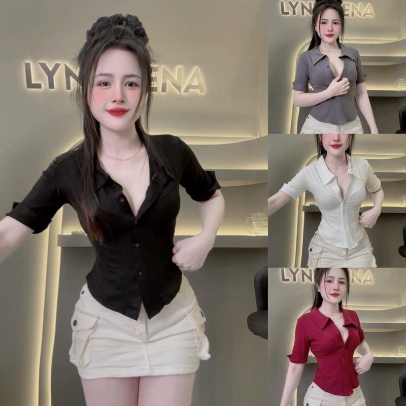 Áo sơmi cổ bẻ thun borip quốc dân nhà Lynh Zena_B9