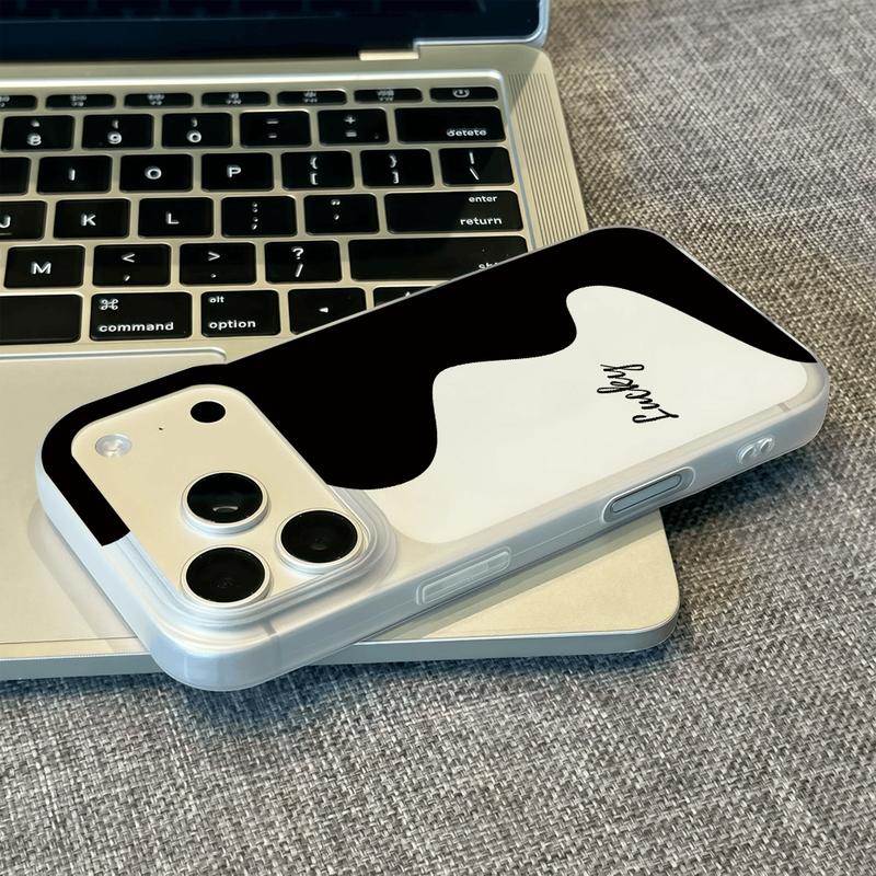 Các đường kẻ đen trắng phù hợp với ốp lưng iPhone 17/16/15, ốp bảo vệ iPhone 14/13/12/11 promax, ốp iPhone 17 promax mới chống sốc, hoạt hình dễ thương xsmax.