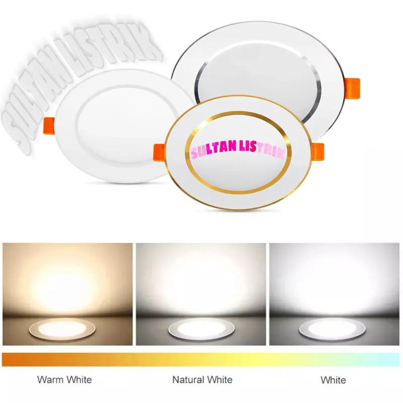 LAMPU DOWNLIGHT 3 WARNA 5 WATT AC 220 VOLT / LAMPU PLAFON 3 WARNA PUTIH, KUNING, WARM WHITE AC 220 VOLT 0